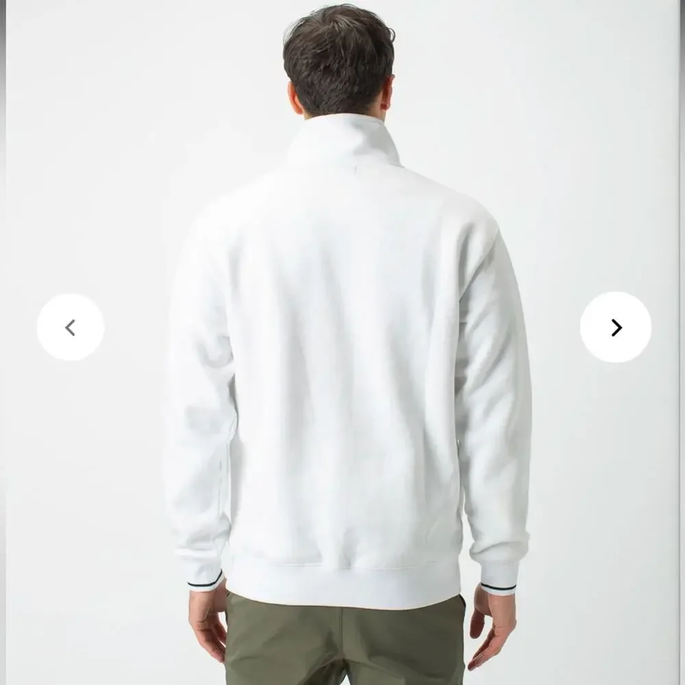 Zanerobe Track Quarter Zip Pullover Sweatshirt in White